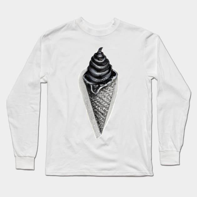 Melting black ice cream Long Sleeve T-Shirt by valsevent